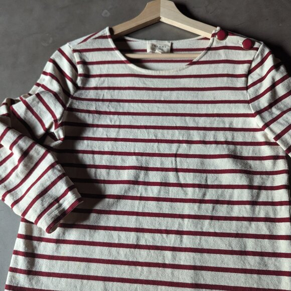 Sezane Red and White Striped Long Sleeve Tee - Picture 2 of 16